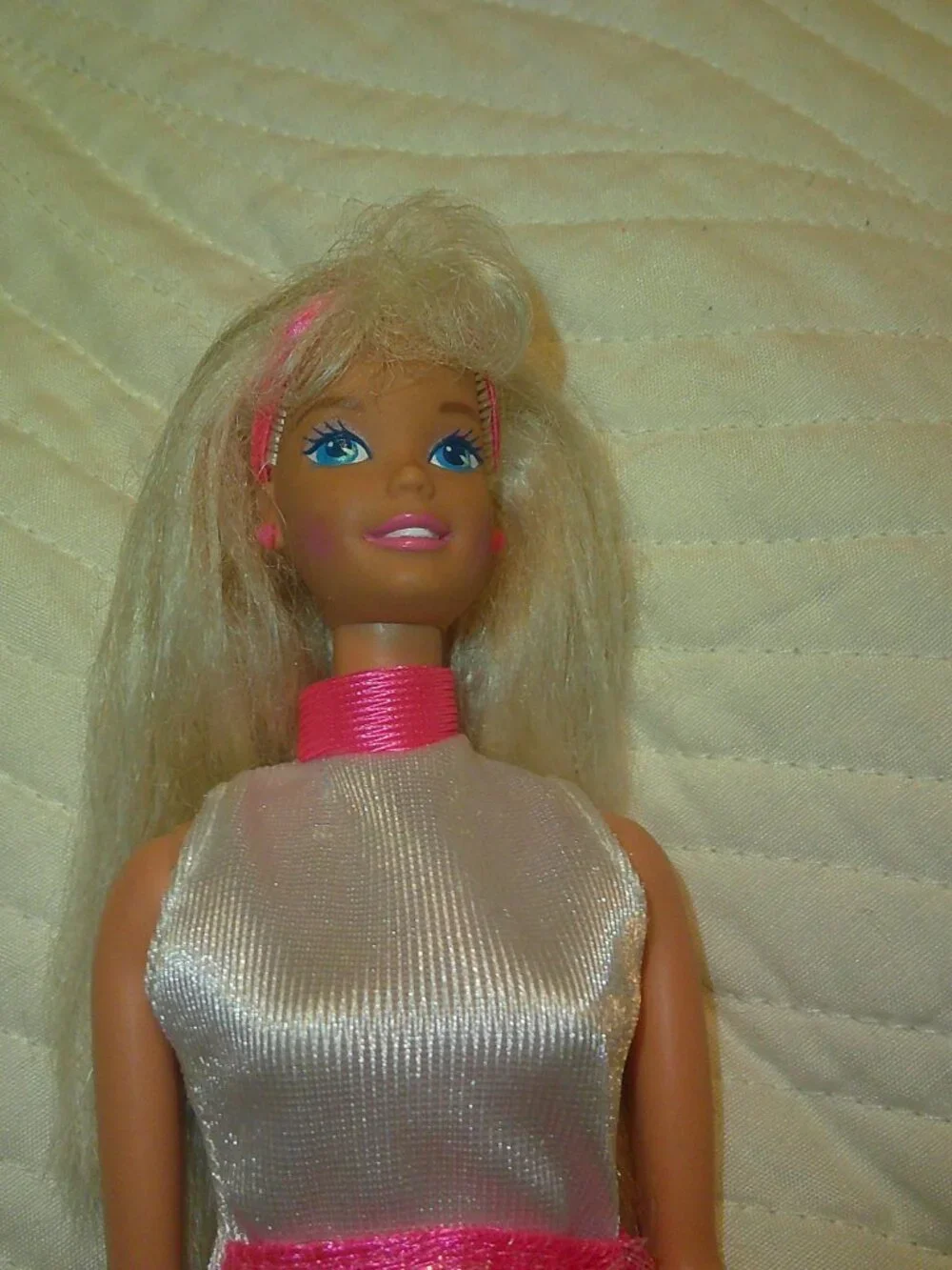 Barbie in White & Pink Dress, 90's Barbie
